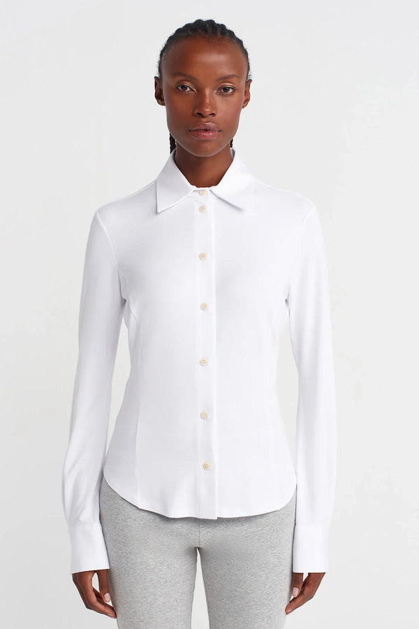 Nu Relaxed Fit Shirt With Waist Shaping Off White