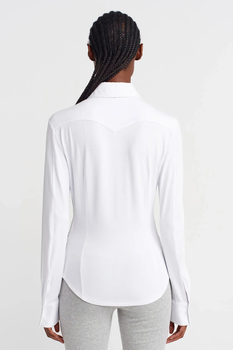 Nu Relaxed Fit Shirt With Waist Shaping Off White