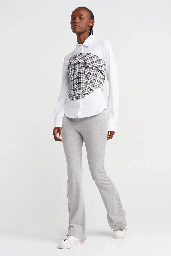 Nu Relaxed Fit Shirt With Waist Shaping Off White