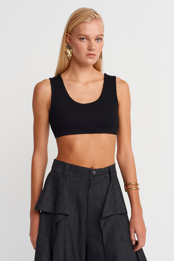 Nu Ribbed Crop Bodysuit Black