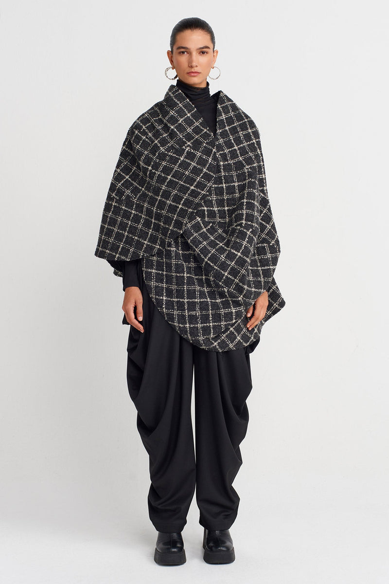 Nu Asymmetric Plaid Vest Grey/White