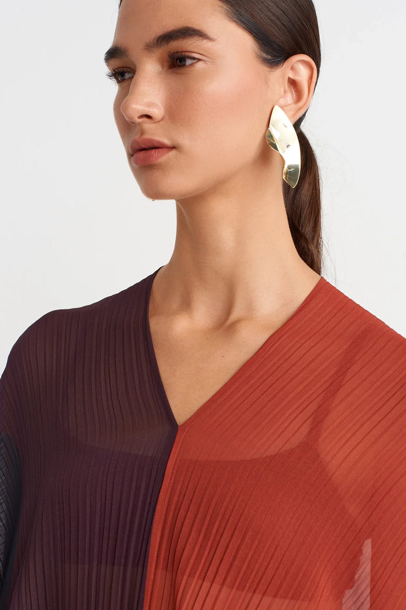 Nu Pleated Chiffon Blouse Multi Color