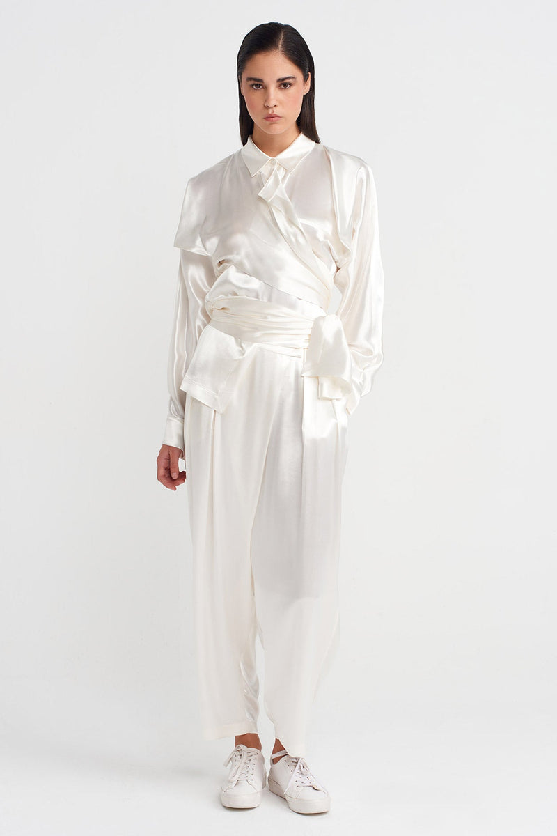Nu Satin Samurai Shirt Off White
