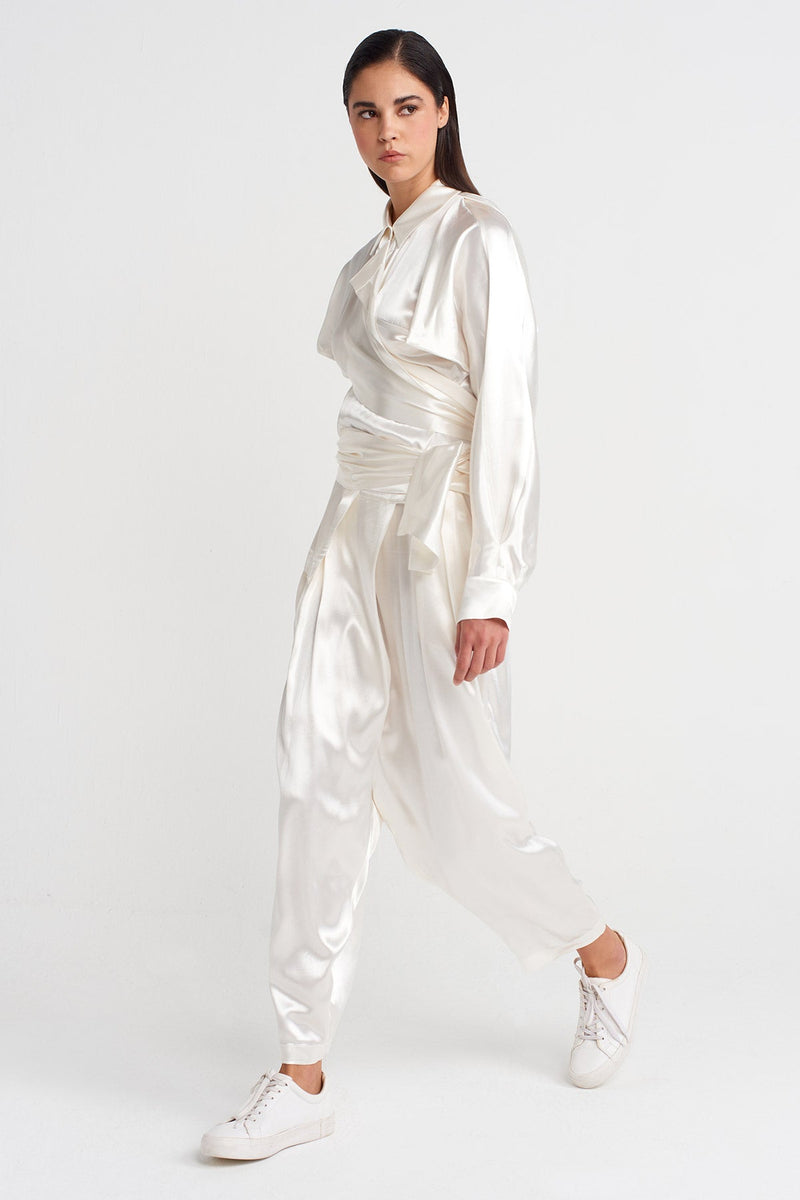 Nu Satin Samurai Shirt Off White