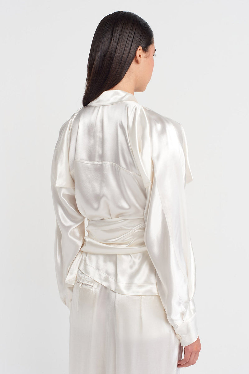 Nu Satin Samurai Shirt Off White