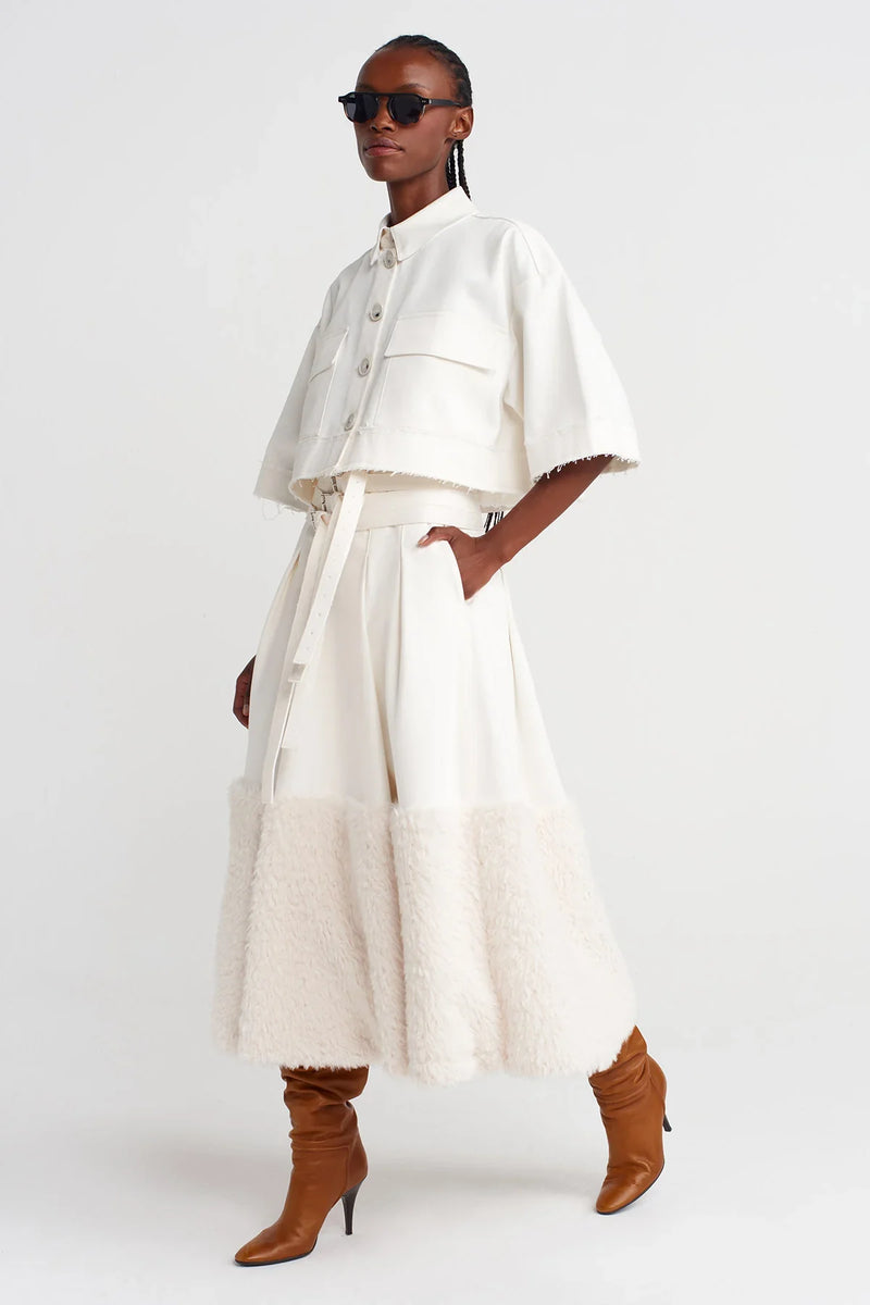 Nu Denim Crop Shirt Off White