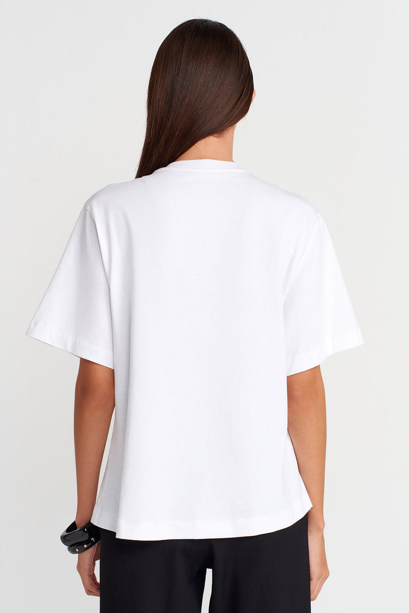 Nu Sequin Embellished Oversized T-Shirt Off White