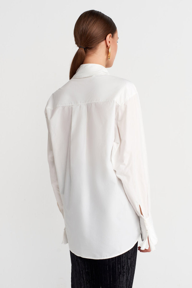 Nu Oversized Fine Taffeta Shirt Milk Serum