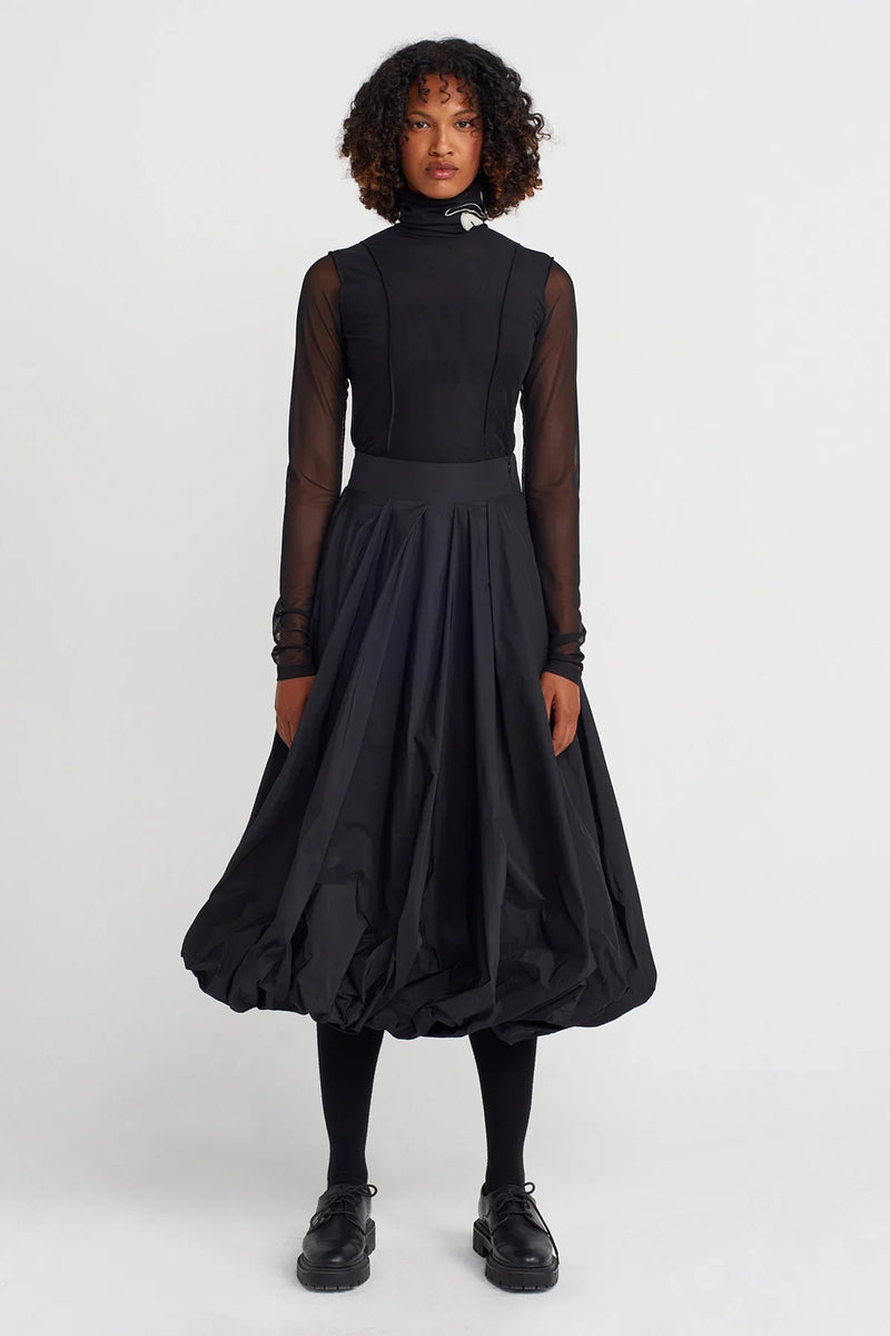 Nu Taffeta Balloon Skirt Black