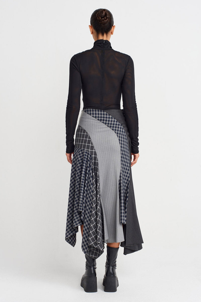 Nu Plaid Midi Skirt Multi Color