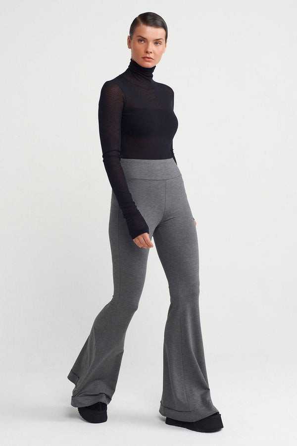 Nu Slim Fit Bootcut Trousers Grey Melange