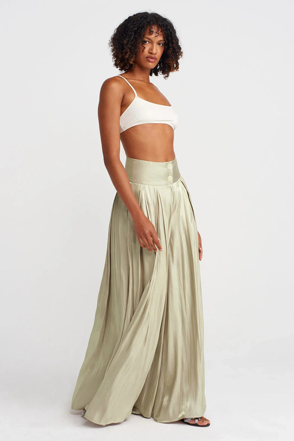 Nu Shiny Loose Trousers Sand