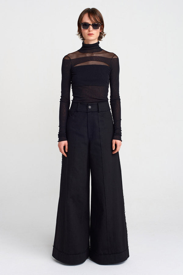 Nu Wide Leg Denim Pants Black