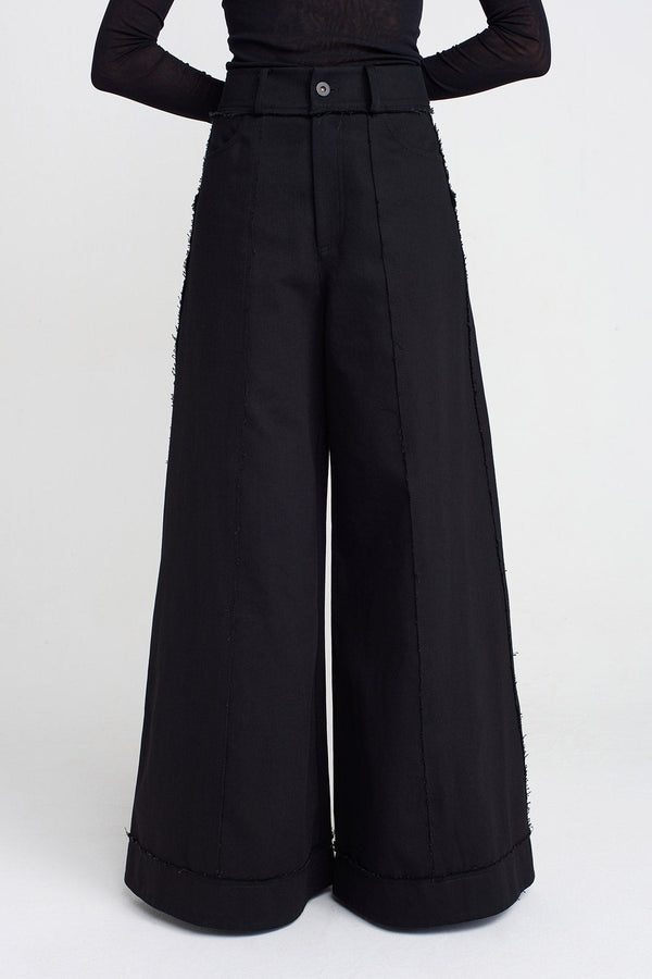 Nu Wide Leg Denim Pants Black