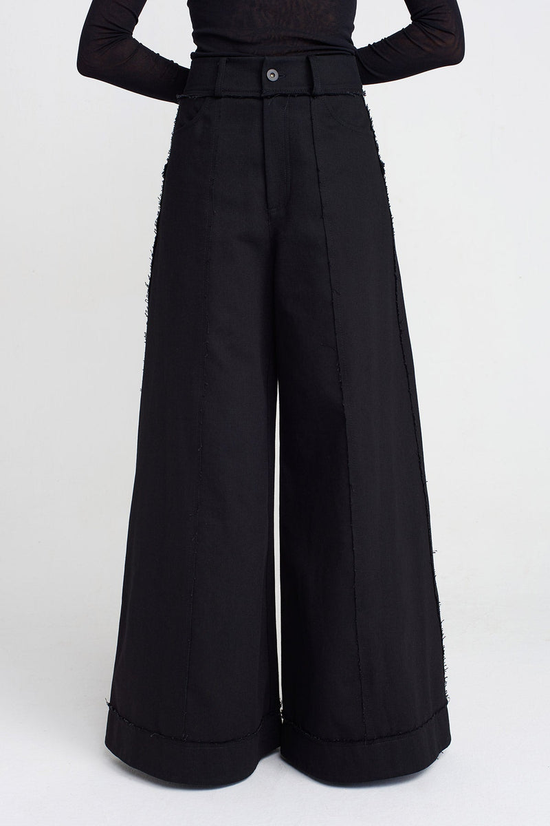Nu Wide Leg Denim Pants Black