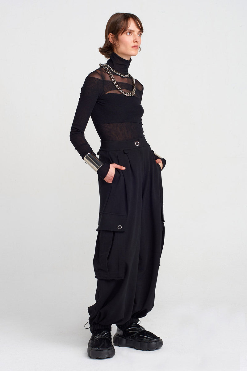 Nu Drawstring Trousers With Pockets Black