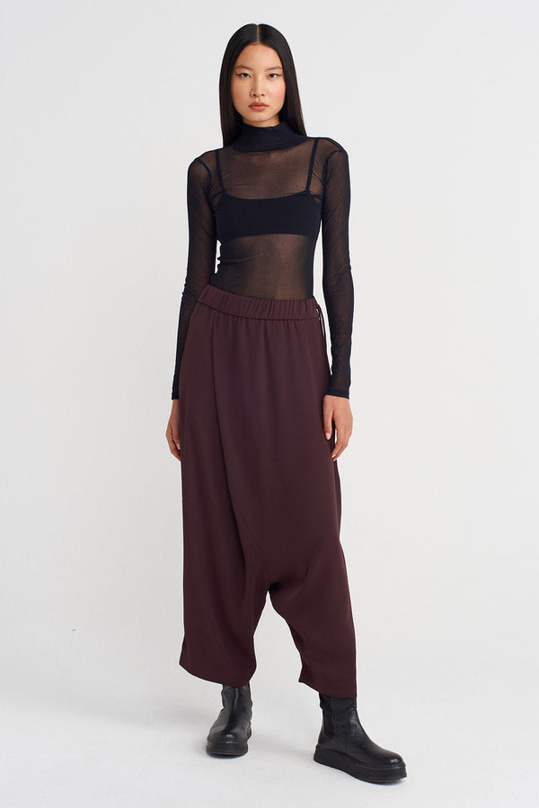 Nu Wrap-Style Harem Pants Eggplant