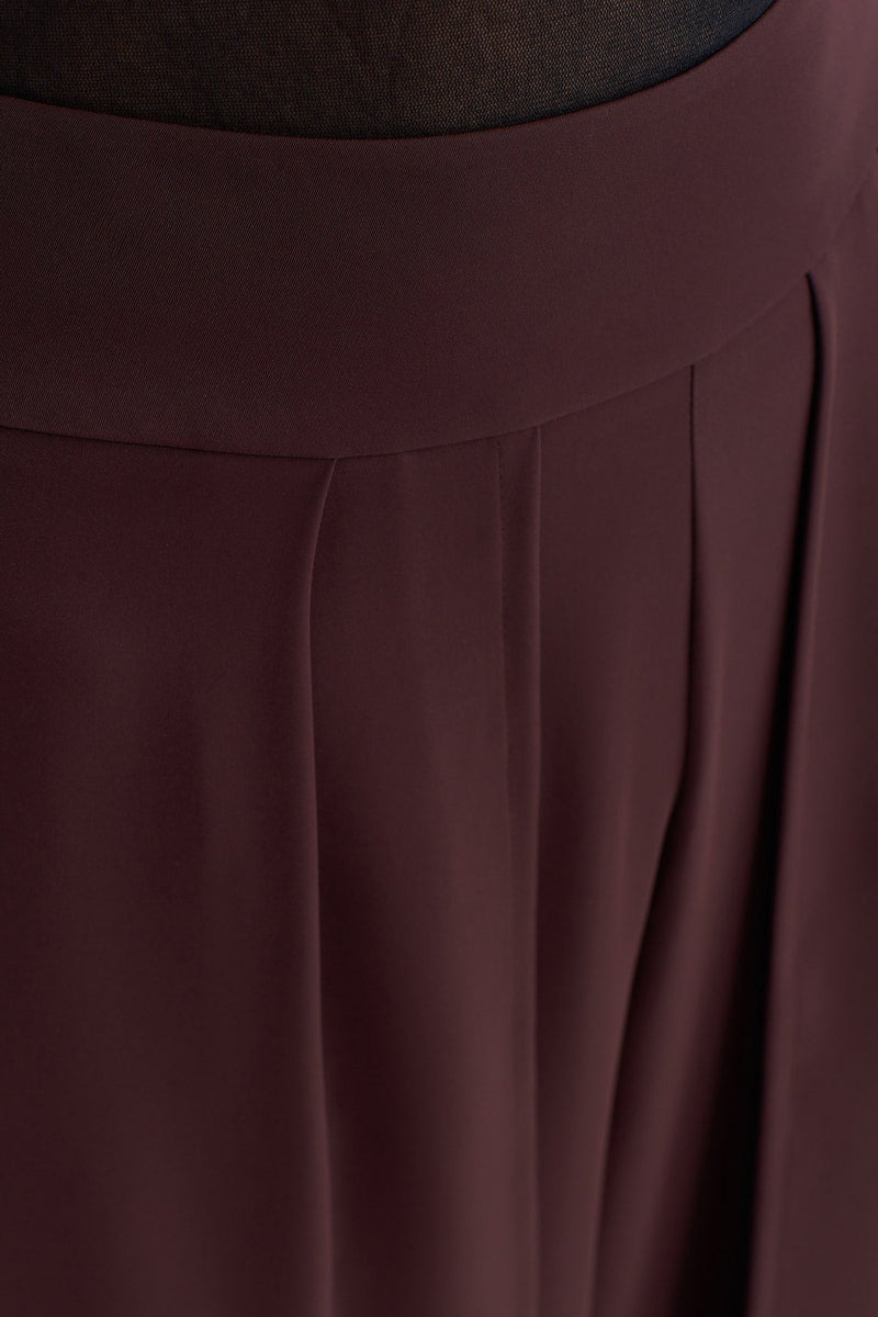 Nu High-Waisted Wide-Leg Trousers Eggplant