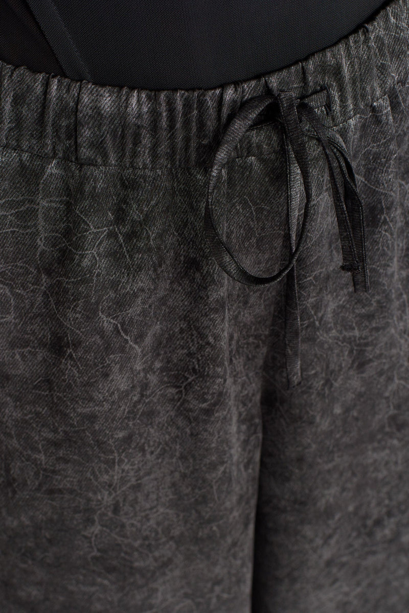 Nu Washed Effect Wide-Leg Trousers Off White/Black