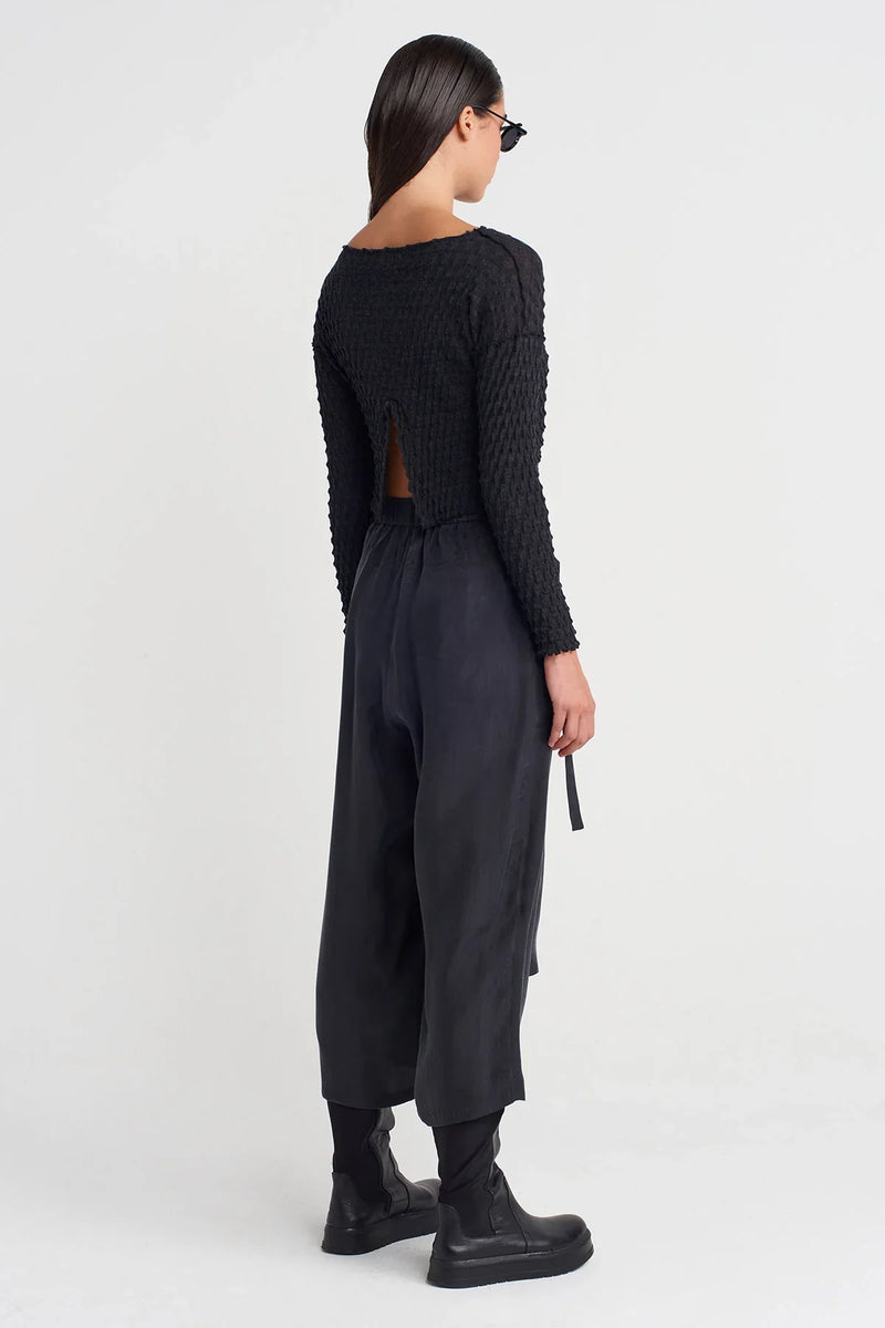 Nu Pleated Skirted Trousers Black