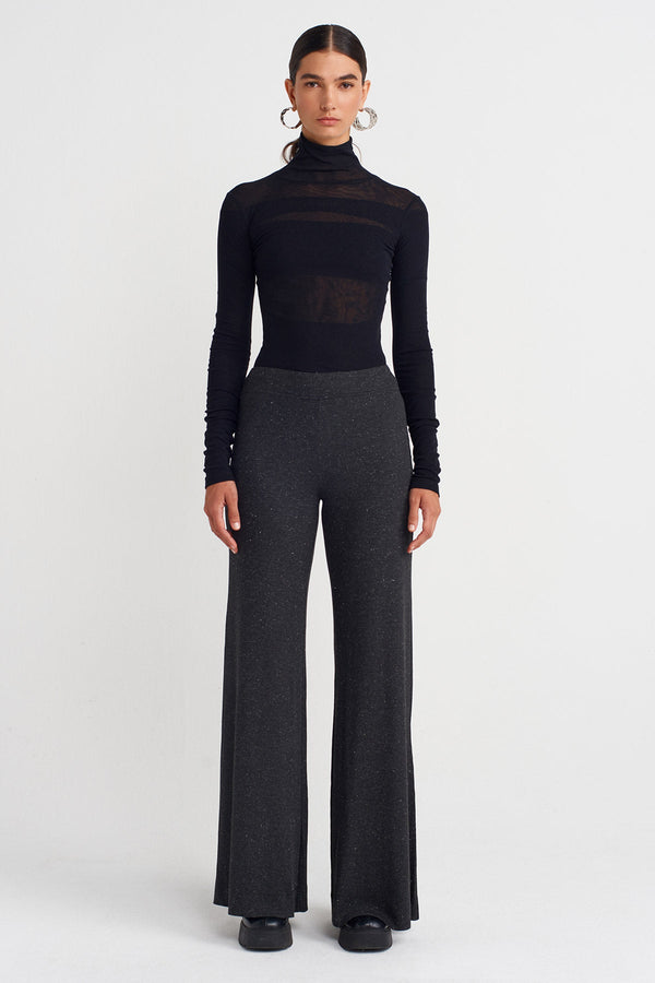 Nu  Silver Ribbed Pants  Antracite Melange