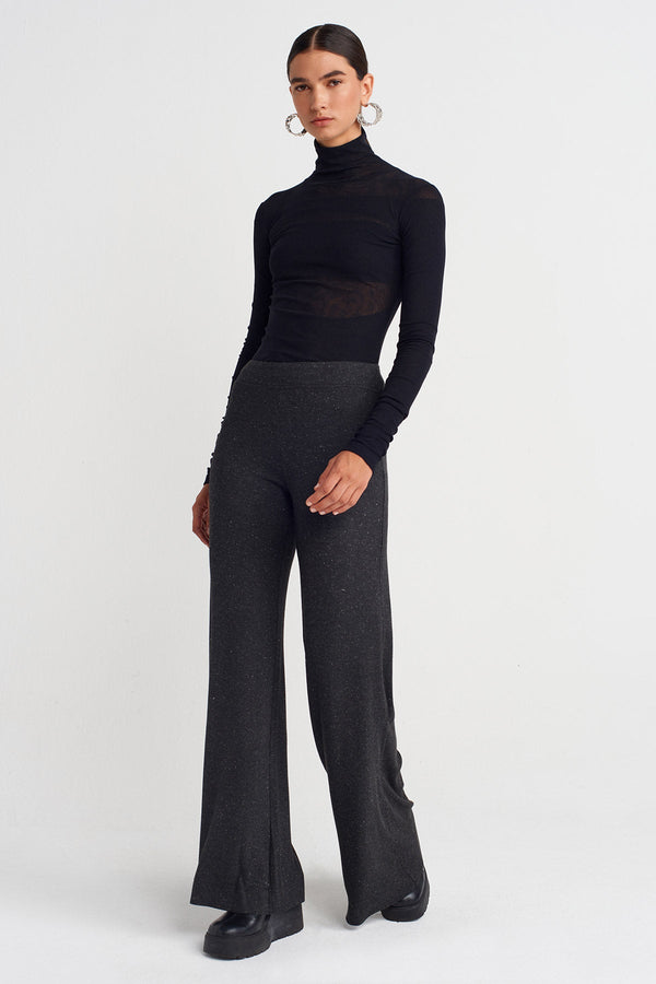Nu  Silver Ribbed Pants  Antracite Melange
