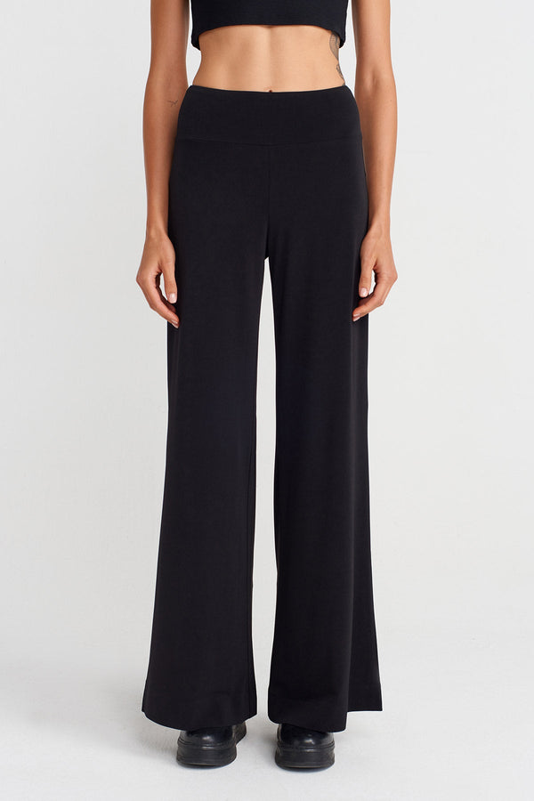 Nu Wide Leg Jersey Pants Black