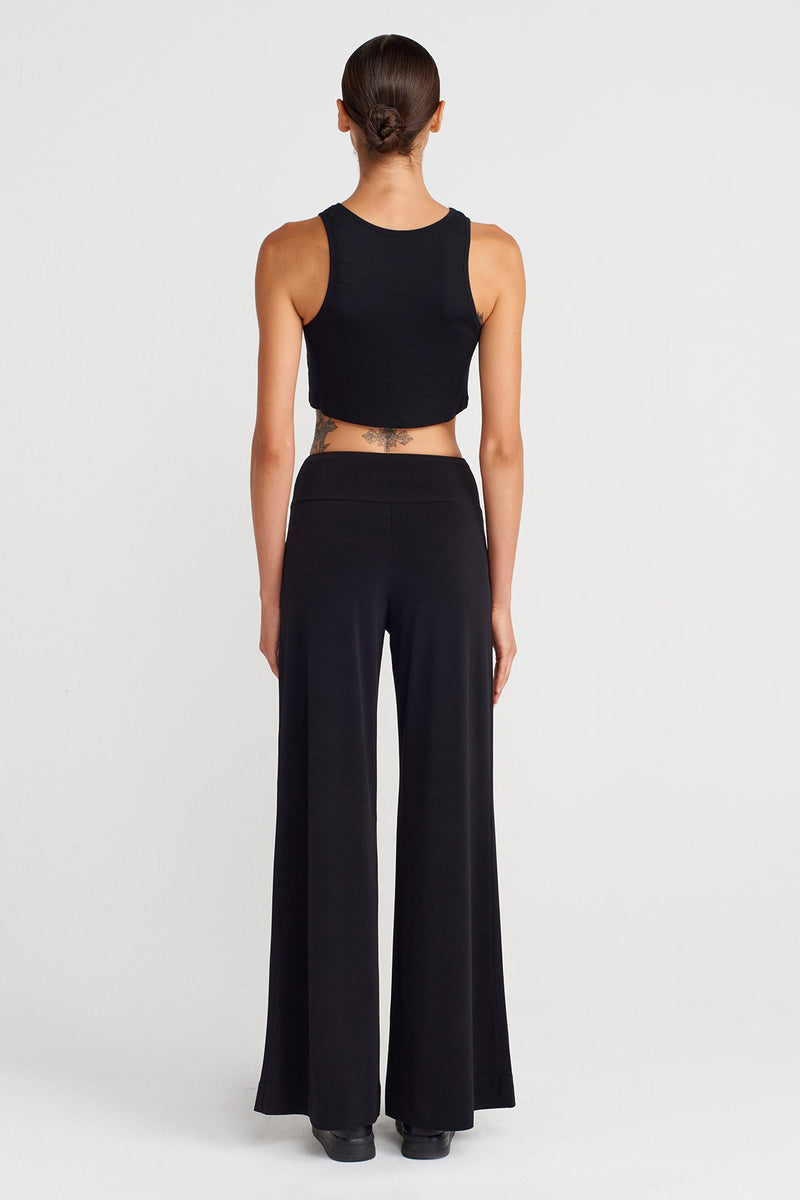Nu Wide Leg Jersey Pants Black
