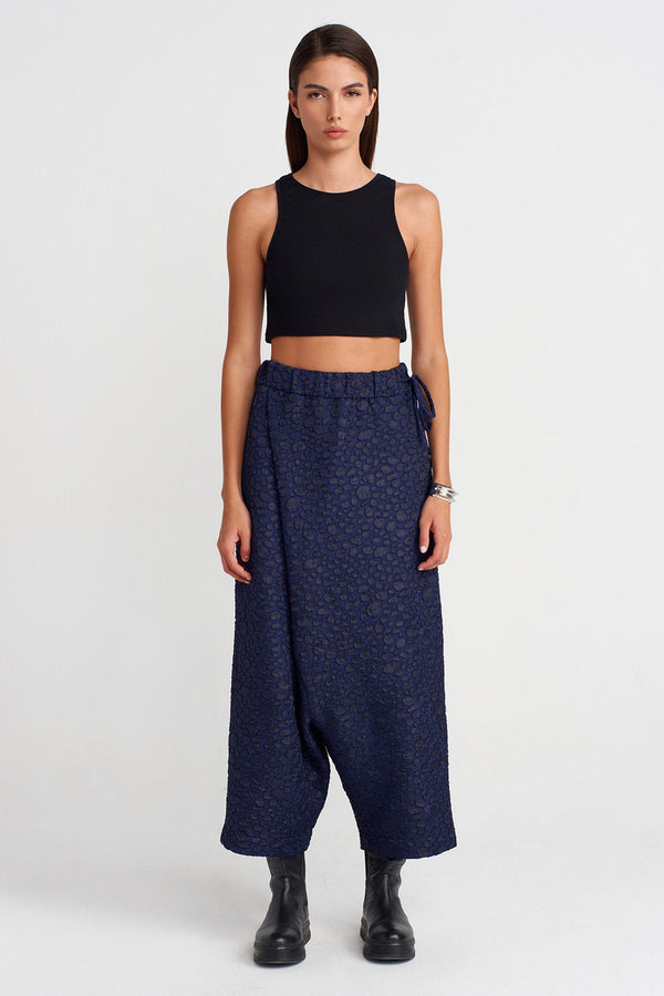 Nu Jacquard Wrap Harem Pants Purple