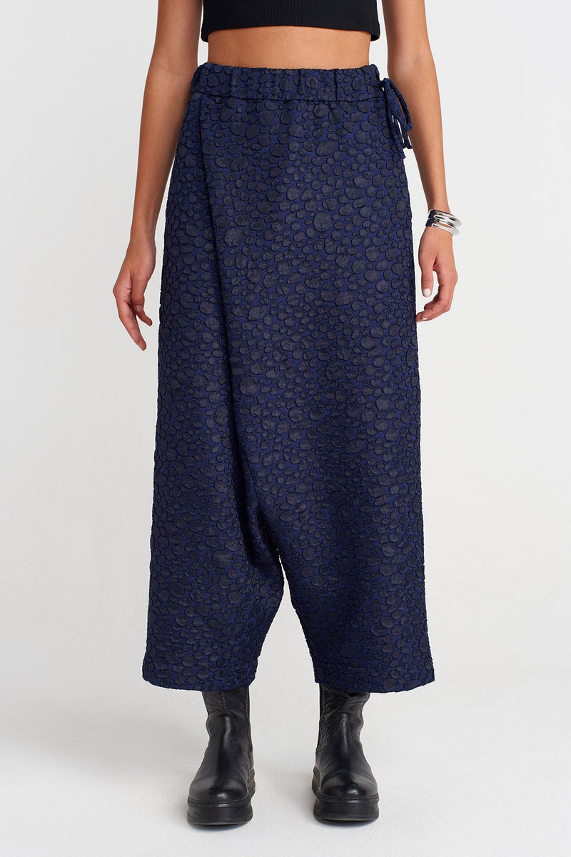 Nu Jacquard Wrap Harem Pants Purple