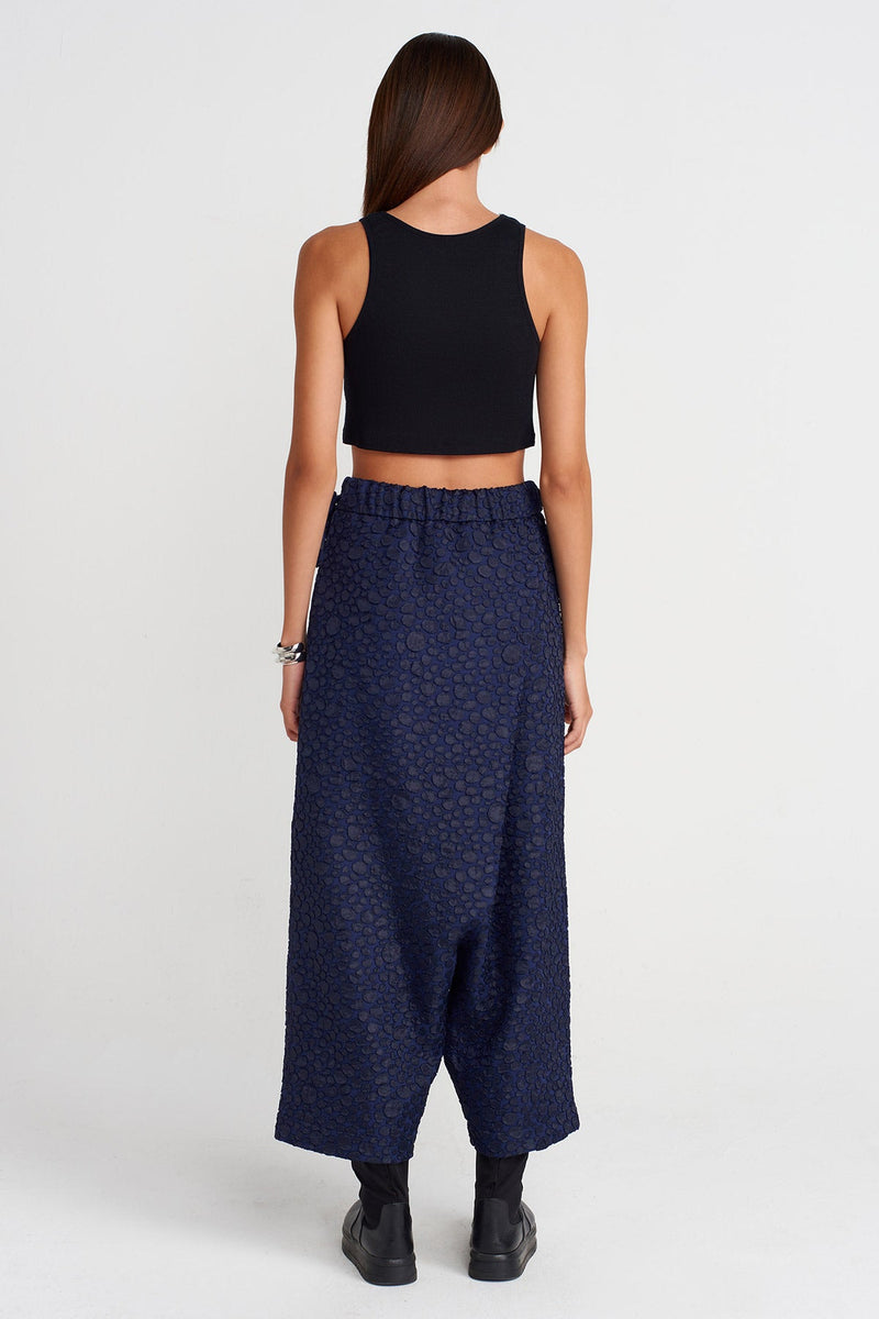 Nu Jacquard Wrap Harem Pants Purple