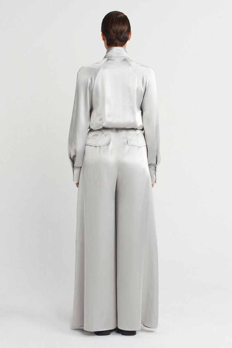 Nu Shiny Textured Jumpsuit Silver