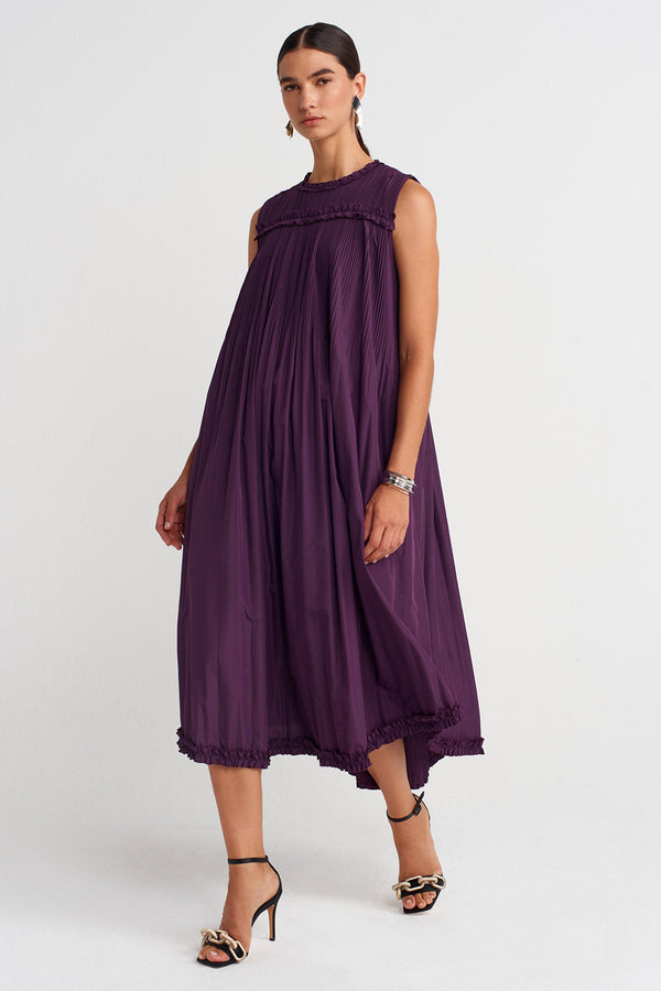 Nu Sleeveless Taffeta Dress Violet