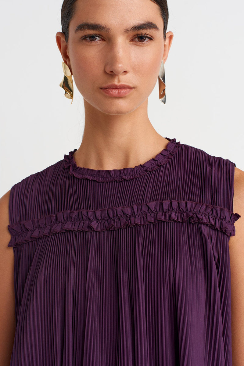 Nu Sleeveless Taffeta Dress Violet