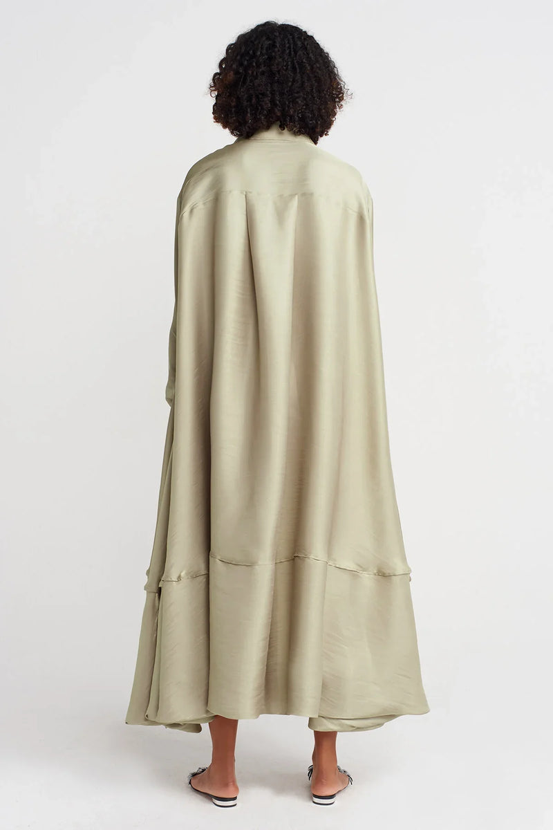 Nu Shirt Collar Kaftan Dress Sand