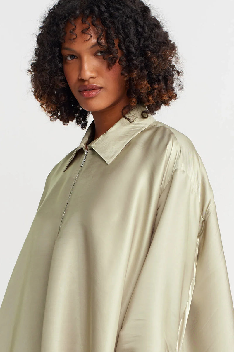 Nu Shirt Collar Kaftan Dress Sand