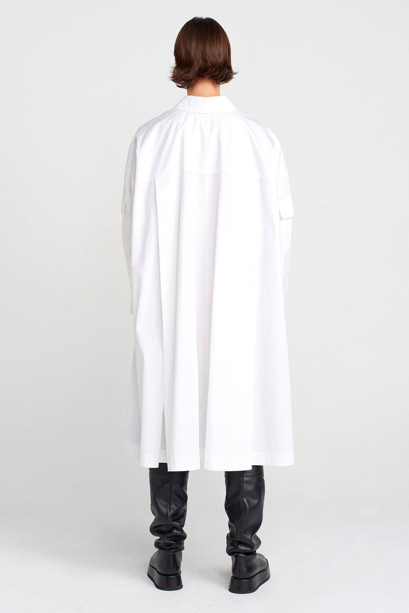 Nu Pocket Detailed Shirt Dress Off White