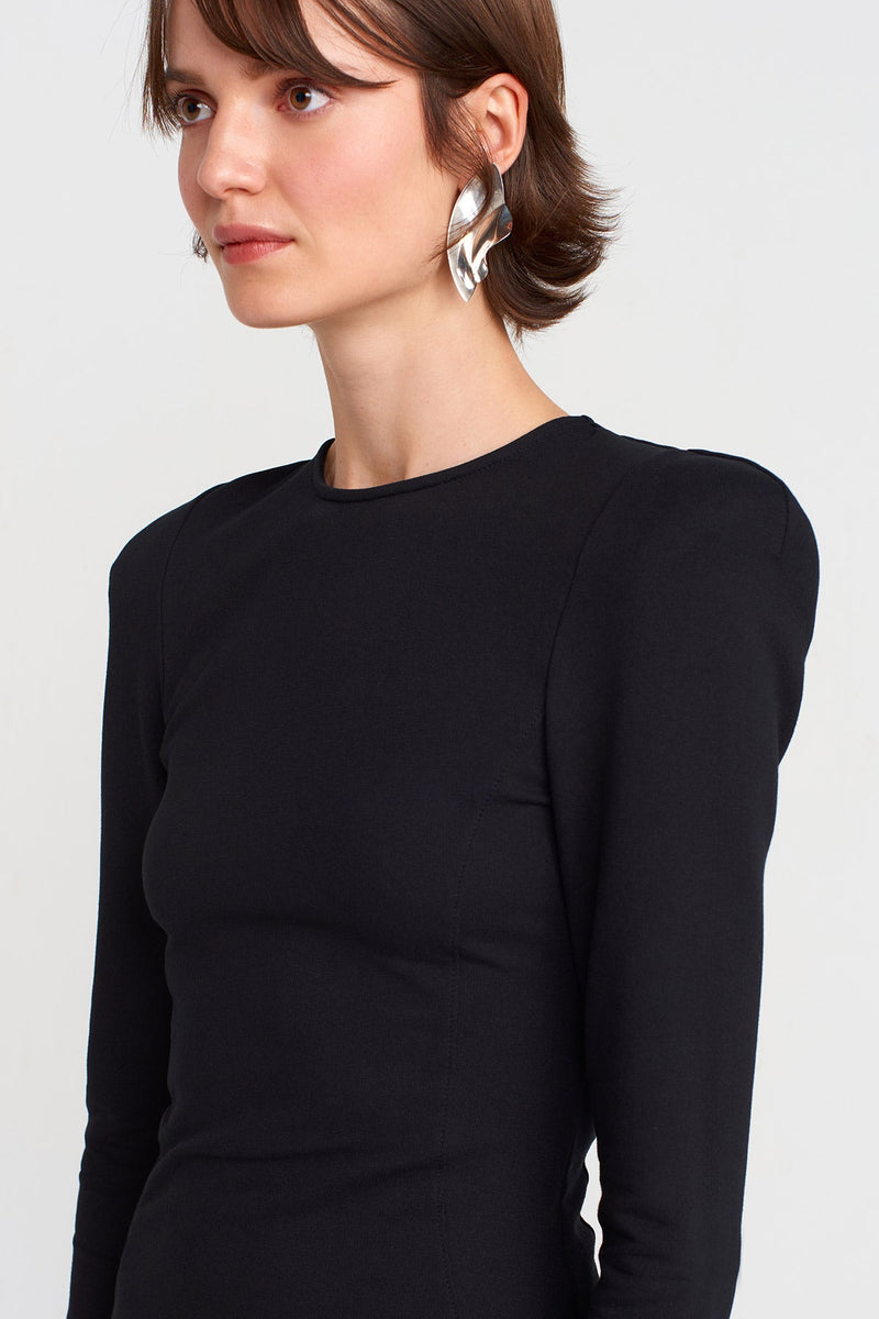 Nu Padded Long Dress Black