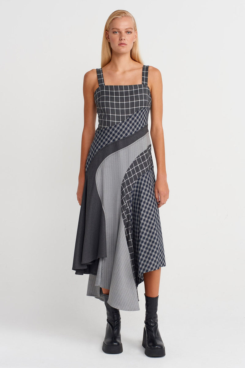 Nu Plaid Strappy Dress Multi Color