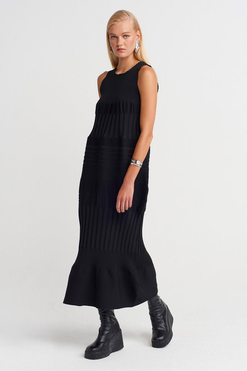 Nu Knitted Long Dress Black