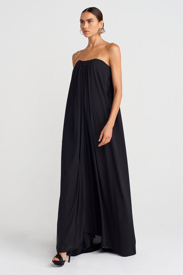 Nu Strapless Long Dress Black