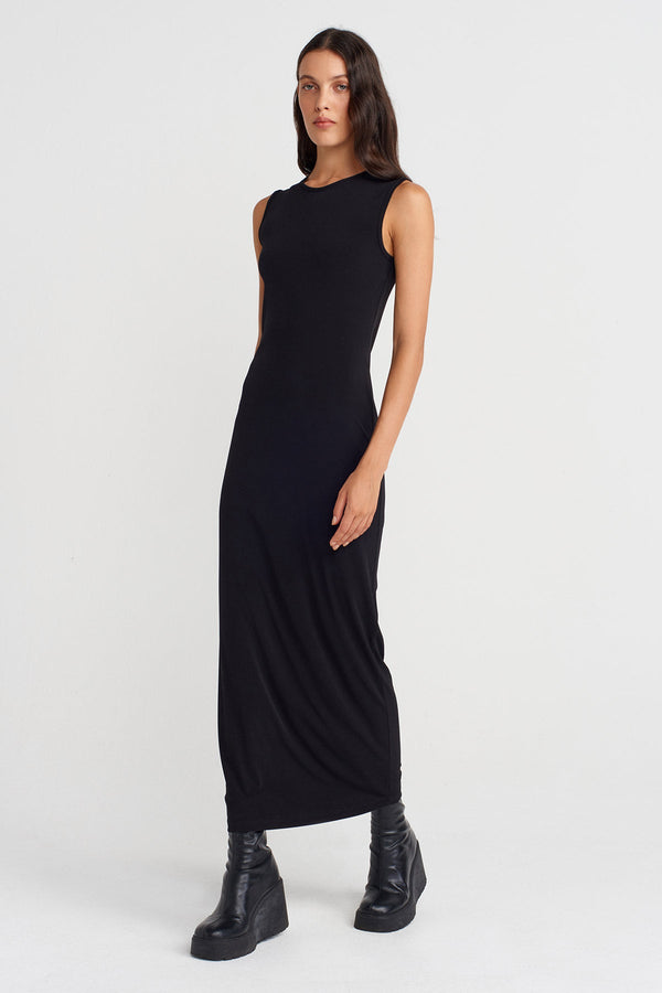 Nu Long Jersey Dress Black