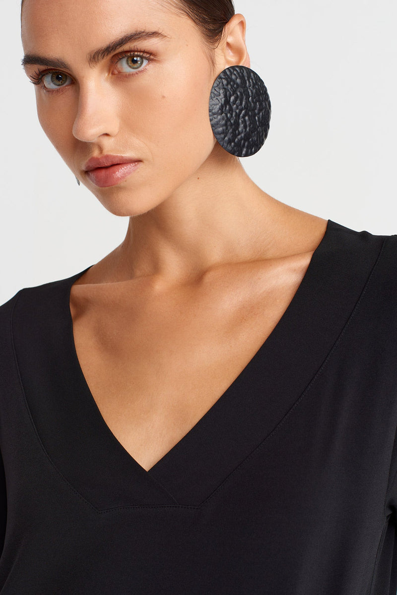 Nu V-Neck Jersey Dress Black