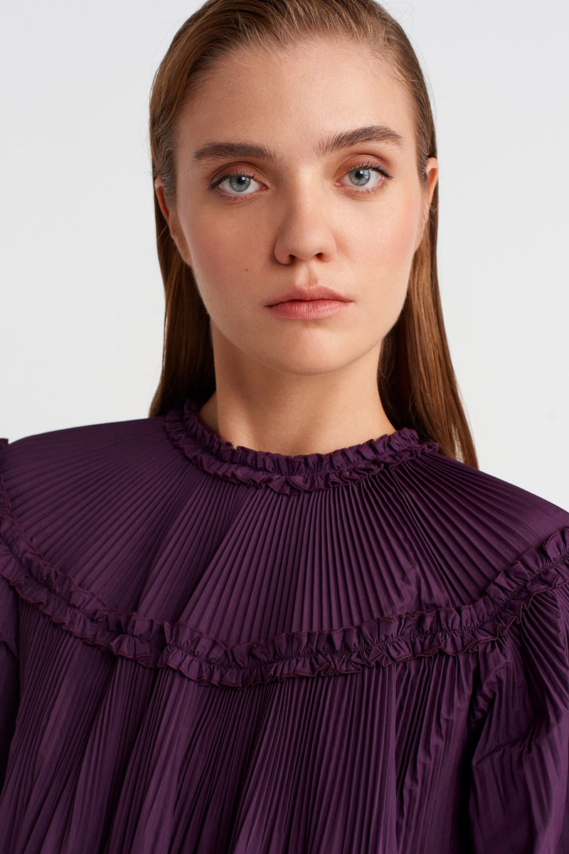 Nu Taffeta Cape Crop Jacket Violet