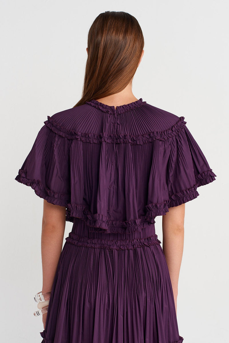 Nu Taffeta Cape Crop Jacket Violet