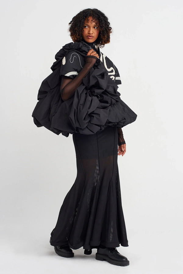 Nu Embroidered Taffeta Samurai Vest Natural/Black