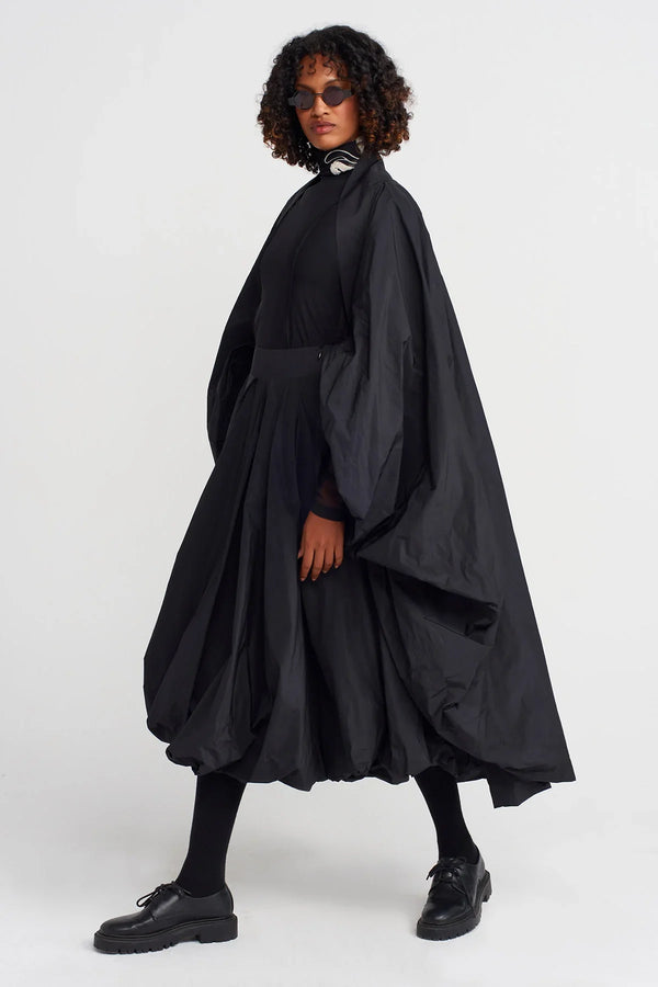 Nu Taffeta Balloon Cape Black