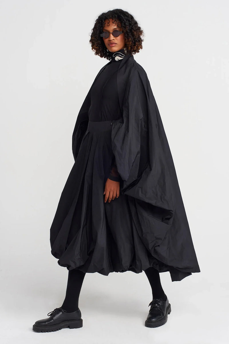 Nu Taffeta Balloon Cape Black