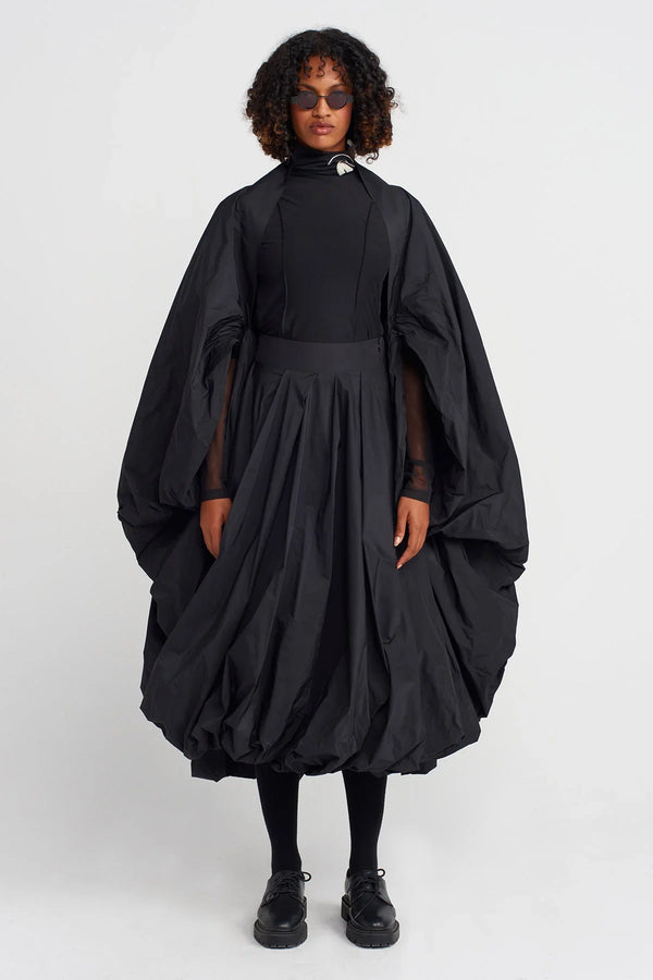 Nu Taffeta Balloon Cape Black