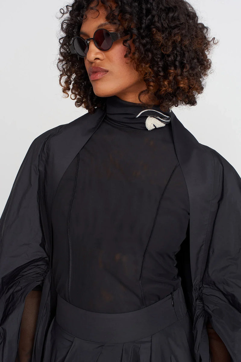 Nu Taffeta Balloon Cape Black